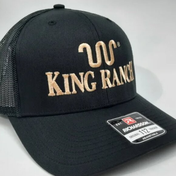 King Ranch Richardson 112 Trucker Mesh Snapback Hat Cap Black Embroidered - Picture 3 of 4